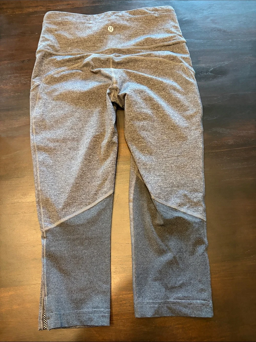 Lululemon Set of 3 High-Waist Athletic Cropped Leggings Size 6 black, pink, gray